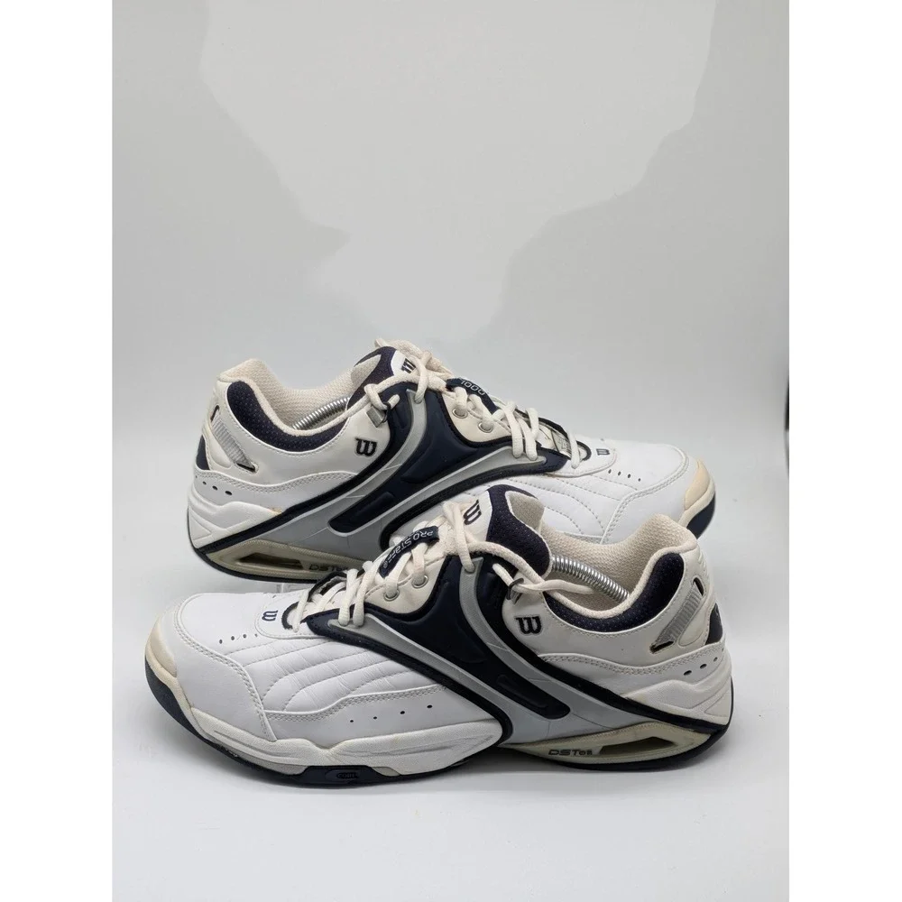 Wilson Pro Staff 1000 Tennis Shoes White Navy Leather Men's Size 14 Athletic